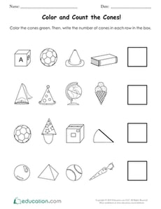 Color and Count the Cones!