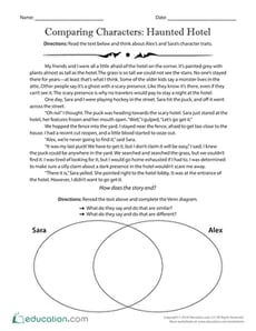Comparing Characters: Haunted Hotel