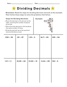 Dividing Decimals