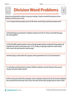 Division Word Problems