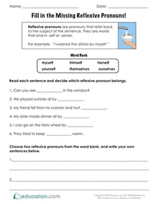 Fill in the Missing Reflexive Pronouns! 