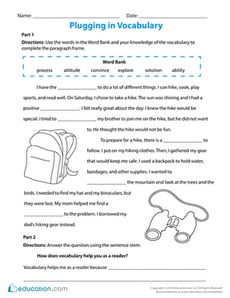 Plugging in Vocabulary