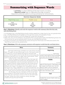 Summarizing with Sequence Words