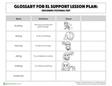 Glossary: Exploring Fictional Text