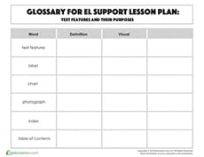 Glossary: Text Features and Their Purposes