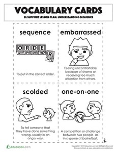 Vocabulary Cards: Understanding Sequence