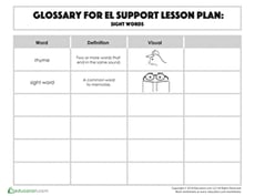Glossary: Sight Words