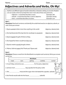 Adjectives and Adverbs and Verbs, Oh My!