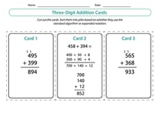 Three-Digit Addition Cards