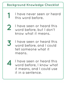 Background Knowledge Checklist