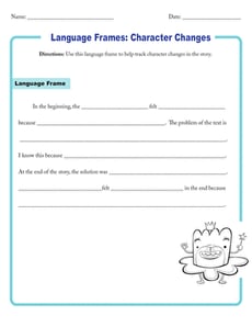 Language Frames: Character Changes