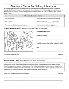 Sentence Stems for Making Inferences