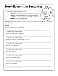 Story Elements in Sentences