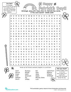 The Great St. Patrick's Day Word Search!