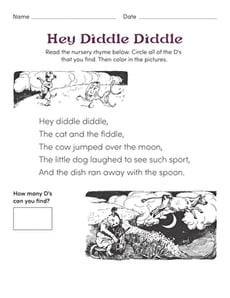 Hey Diddle Diddle Coloring Page