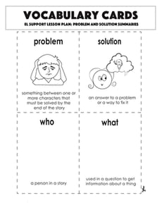 Vocabulary Cards: Problem and Solution Summaries