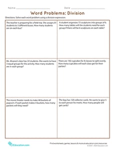 Word Problems: Division