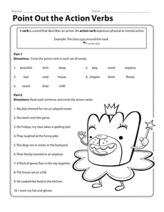 Point Out the Action Verbs