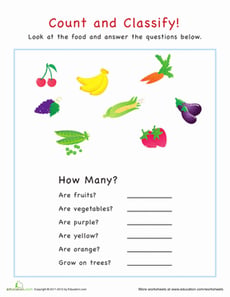 Count and Classify: Fruits and Vegetables