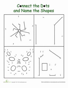 Connect the Dots and Name the Shapes #3