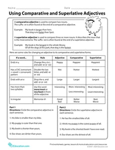 Using Comparative and Superlative Adjectives