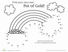 St. Patrick's Day Rainbow Dot-to-Dot