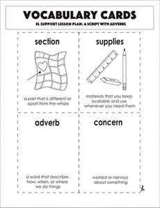 Vocabulary Cards: A Script with Adverbs