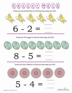 Easter Math: Butterfly Subtraction
