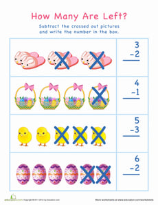 Subtraction for Visual Learners: Easter #2