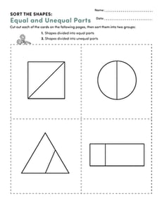 Sort the Shapes: Equal and Unequal Parts