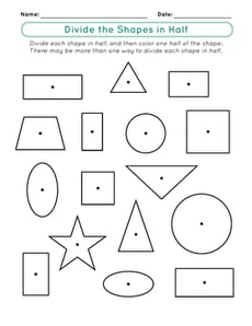 Divide the Shapes in Half