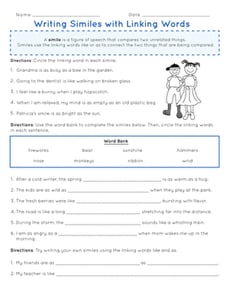 Writing Similes with Linking Words