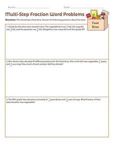 Multi-Step Fraction Word Problems