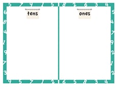 Place Value Mat: Two-Digit Numbers