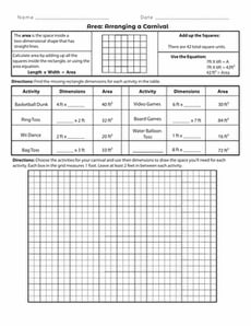 Area: Arranging a Carnival