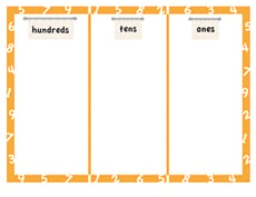 Place Value Mat: Three-Digit Numbers