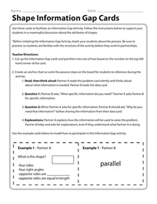 Shape Information Gap Cards