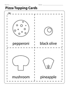Pizza Topping Cards