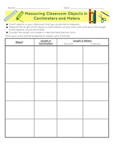 Measuring Classroom Objects in Centimeters and Meters