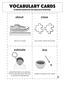 Vocabulary Cards: The Language of Estimation