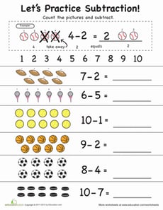 Let's Practice Subtraction 1 to 10!