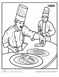 Chef Coloring Page