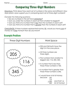 Comparing Three-Digit Numbers