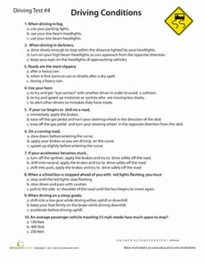 Rules of the Road Practice Test #4