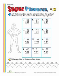 Super Powers! Two-Digit Addition #2