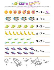 Preschool Math: Stellar Subtraction