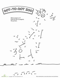Dot to Dot Zoo: 5's