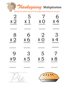 Thanksgiving Math: Multiplication #2