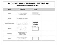 Glossary: Information Gaps and Finding the Area