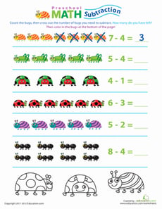 Preschool Math: Take Away the Bugs